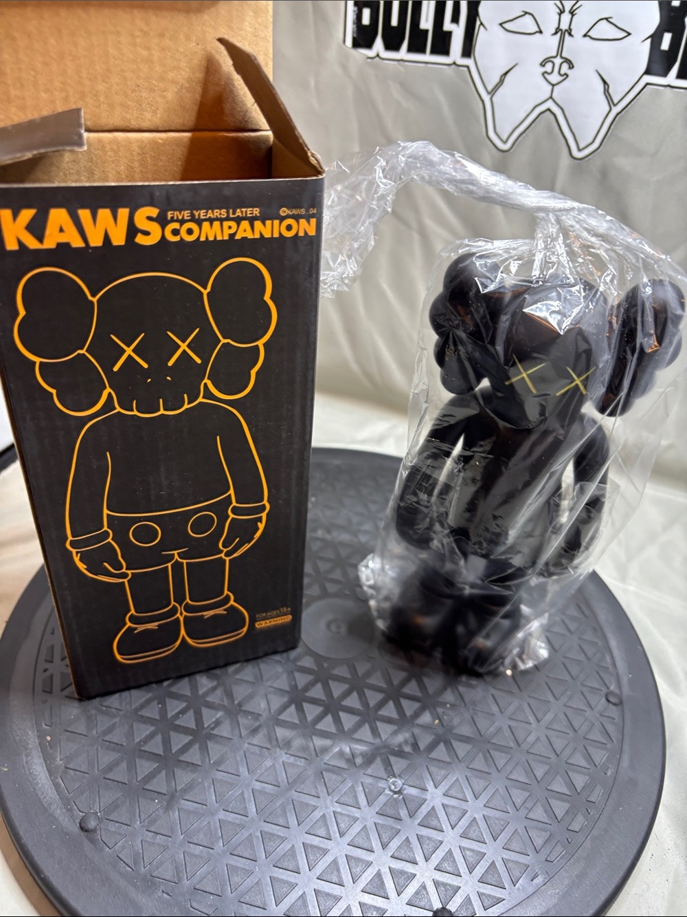 KAWS Companion Black Figure with Yellow Eye Crosses